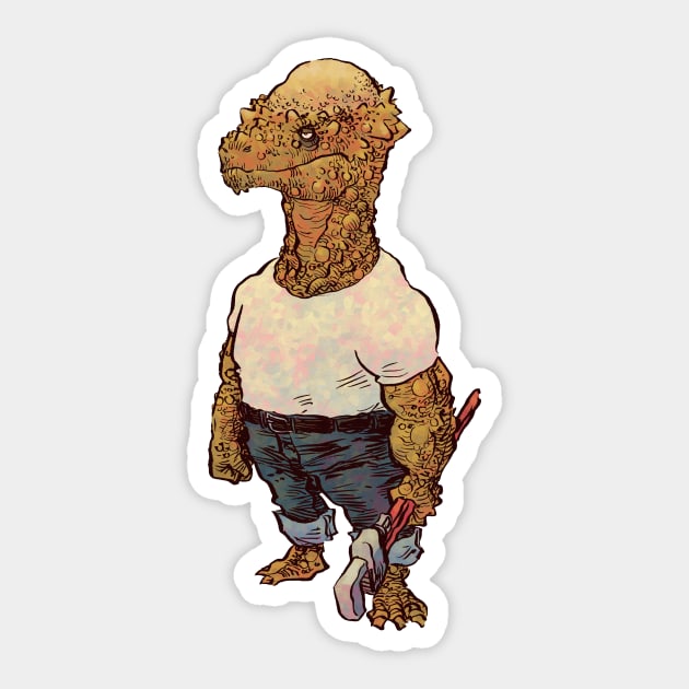 Pachycephalosaurus Sticker by jesse.lonergan